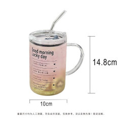 1L大容量水杯高硼矽玻璃杯耐高溫茶杯杯子帶吸琯馬克杯雙肩後後背包