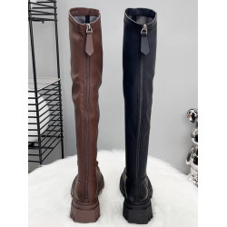 過膝長筒靴女2024新款靴子厚底騎士靴秋冬加絨彈力靴瘦瘦靴長靴