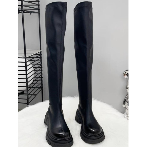 過膝長筒靴女2024新款靴子厚底騎士靴秋冬加絨彈力靴瘦瘦靴長靴