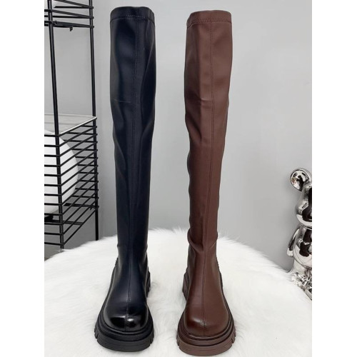 過膝長筒靴女2024新款靴子厚底騎士靴秋冬加絨彈力靴瘦瘦靴長靴