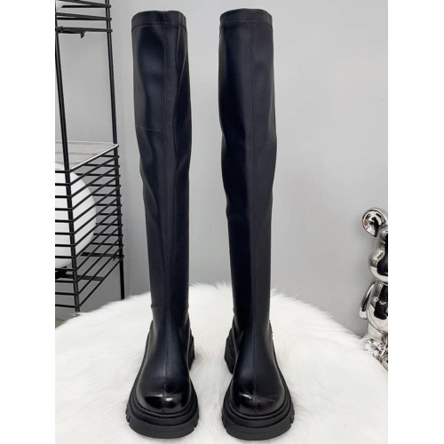 過膝長筒靴女2024新款靴子厚底騎士靴秋冬加絨彈力靴瘦瘦靴長靴