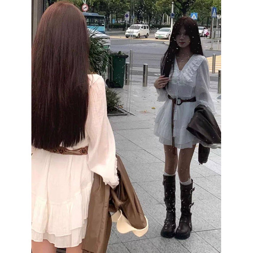 2026新款厚底西部牛仔騎士靴女冬不過膝復古美拉德風長筒靴馬丁靴