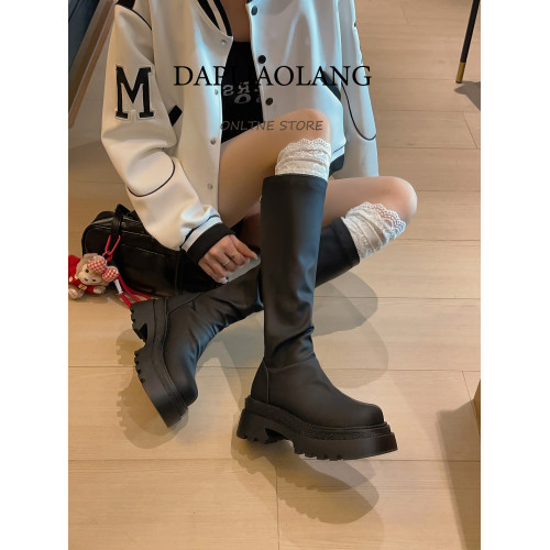 白色顯瘦胖mm長筒靴女粗腿高筒大筒圍厚底瘦瘦靴褶皺堆堆大碼長靴 白色顯瘦胖mm長筒靴女粗腿高筒大筒圍厚底瘦瘦靴褶皺堆堆大碼長靴