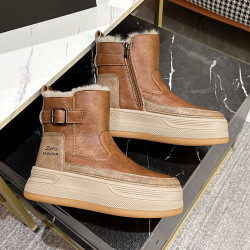 東北厚底雪地靴女冬季2026年新款羊皮毛一體短筒靴加厚保暖棉鞋子