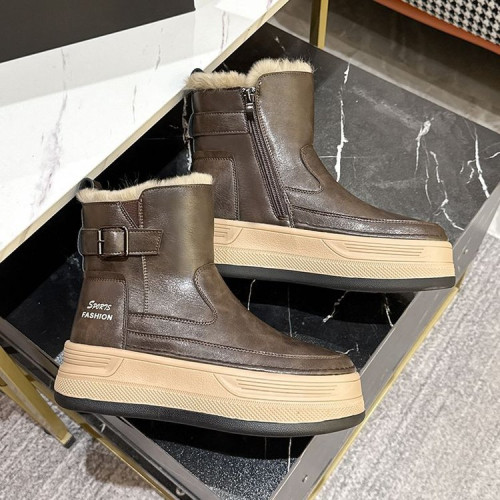 東北厚底雪地靴女冬季2026年新款羊皮毛一體短筒靴加厚保暖棉鞋子