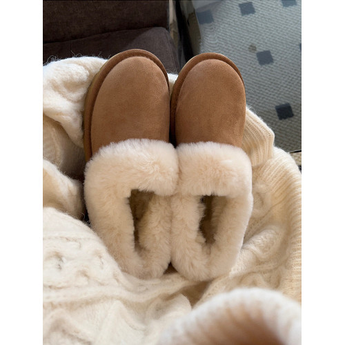 東北短靴雪地靴女冬皮毛一體2026年新款一腳蹬懶人毛毛鞋加絨棉鞋