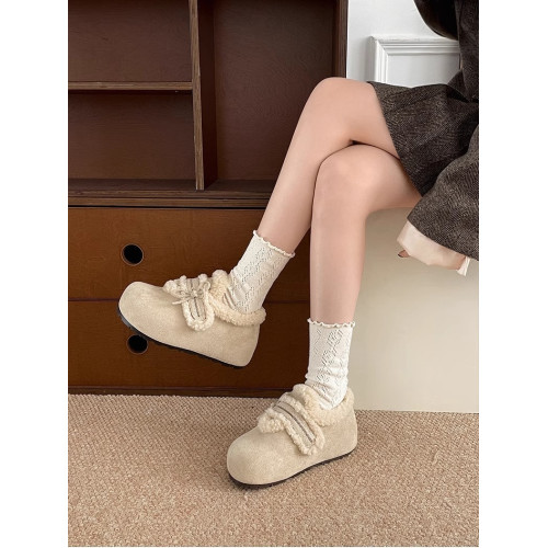 ins超火毛絨勃肯鞋女款2025新款冬季加絨保暖棉鞋厚底增高雪地靴 ins超火毛絨勃肯鞋女款2025新款冬季加絨保暖棉鞋厚底增高雪地靴