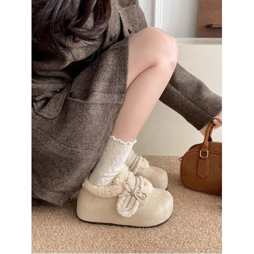 ins超火毛絨勃肯鞋女款2025新款冬季加絨保暖棉鞋厚底增高雪地靴 ins超火毛絨勃肯鞋女款2025新款冬季加絨保暖棉鞋厚底增高雪地靴