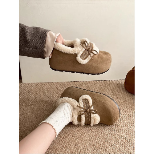 ins超火毛絨勃肯鞋女款2025新款冬季加絨保暖棉鞋厚底增高雪地靴 ins超火毛絨勃肯鞋女款2025新款冬季加絨保暖棉鞋厚底增高雪地靴