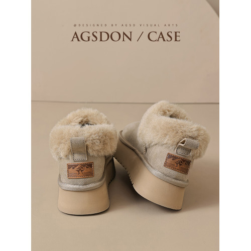 奧古獅登雪地靴女款2025新款冬季加絨加厚東北棉鞋防滑厚底短靴子