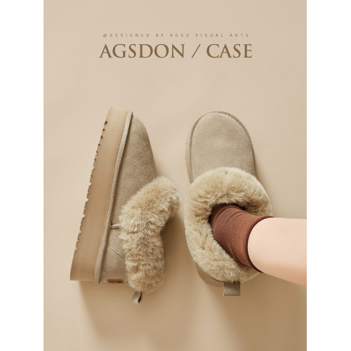 奧古獅登雪地靴女款2025新款冬季加絨加厚東北棉鞋防滑厚底短靴子