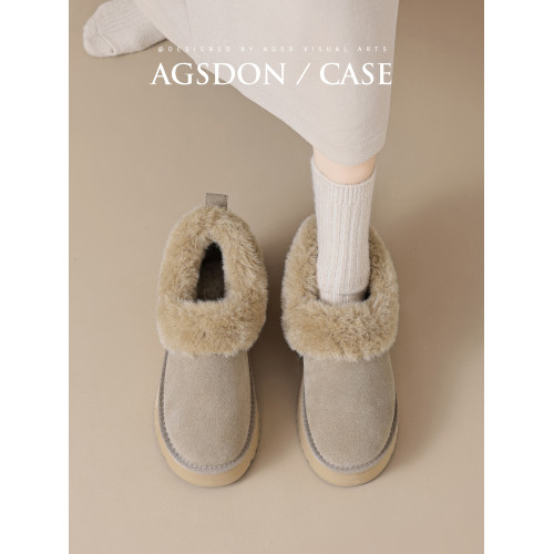 奧古獅登雪地靴女款2025新款冬季加絨加厚東北棉鞋防滑厚底短靴子