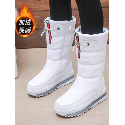冬季保暖雪地靴女加絨加厚防滑棉鞋厚底防水防寒軟底棉靴長筒戶外