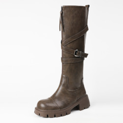 李掌櫃大碼女鞋41一43胖妹妹長筒靴加寬加胖騎士靴秋冬加絨中筒靴