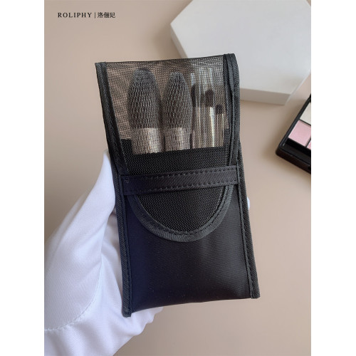 可攜式款5支羊毛化妝刷套裝小號動物毛腮紅刷超軟彩妝工具配收納包