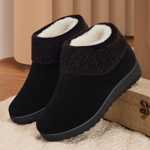 老人棉鞋女冬加絨保暖防滑老北京布鞋中老年加厚羊毛媽媽新款棉靴