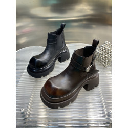 【斷碼清版】2026秋冬季新款真皮厚底復古英倫風菸筒靴短靴子女鞋