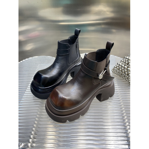 【斷碼清版】2026秋冬季新款真皮厚底復古英倫風菸筒靴短靴子女鞋