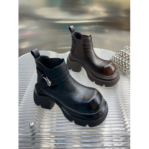 【斷碼清版】2026秋冬季新款真皮厚底復古英倫風菸筒靴短靴子女鞋