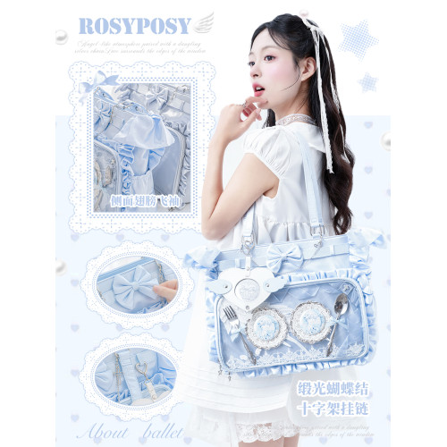 RosyPosy柔設緞面天使單肩痛包大食量娃包日常原創追星大容量包包
