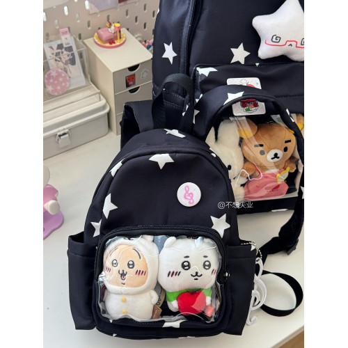 不想失業mini星星痛包雙肩後後背包古早味小食量後後背包百搭日系學生書包 不想失業mini星星痛包雙肩後後背包古早味小食量後後背包百搭日系學生書包