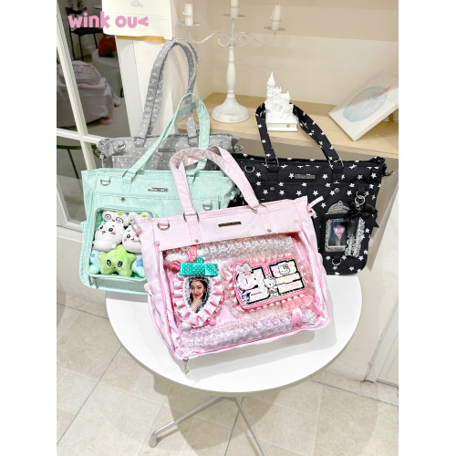 winkouv小食量外出波點痛包日常款裝娃大容量追星托特包20cm娃包