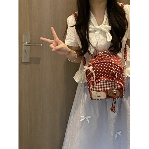 錢一波痛包｜新年禮物波點迷你趣味房子雙肩10cm娃包小食量二次元