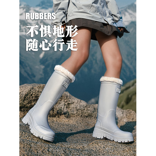 2026新款雨鞋女款成人水鞋雪地雨靴膠鞋防水防滑時尚加絨保暖冬季