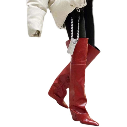 龐克瘦瘦靴2025新款尖頭時尚時裝靴歐美騎士炸街過膝長筒靴女 龐克瘦瘦靴2025新款尖頭時尚時裝靴歐美騎士炸街過膝長筒靴女