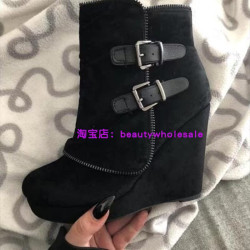 Leather Wedge Plus Size WomenShoes Leather Boots