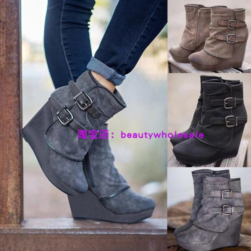 Leather Wedge Plus Size WomenShoes Leather Boots Leather Wedge Plus Size WomenShoes Leather Boots