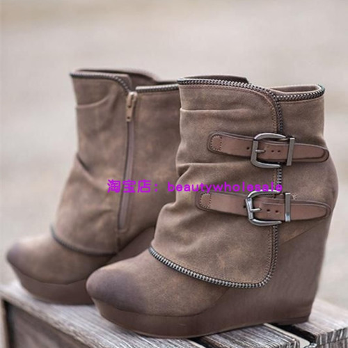 Leather Wedge Plus Size WomenShoes Leather Boots Leather Wedge Plus Size WomenShoes Leather Boots