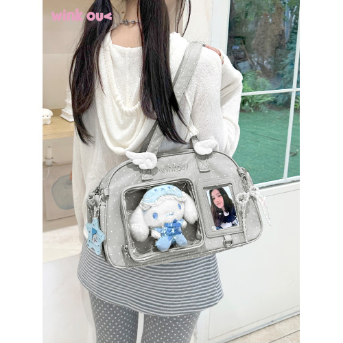 winkouv小食量單肩外出小痛包日常款追星波點吧唧斜後後背包15cm娃包