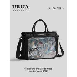 【URUA原創】大食量托特痛包大容量二次元透明斜後後背包吧唧包痛包男