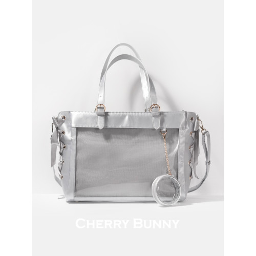 【微瑕特價不退換，介意慎拍】櫻桃兔CherryBunny 緞面 星光銀