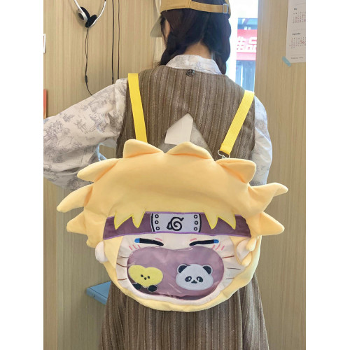 可愛大嘴巴痛包鳴人佐助雙肩包日系二次元後後背包學生書包斜後後背包禮物