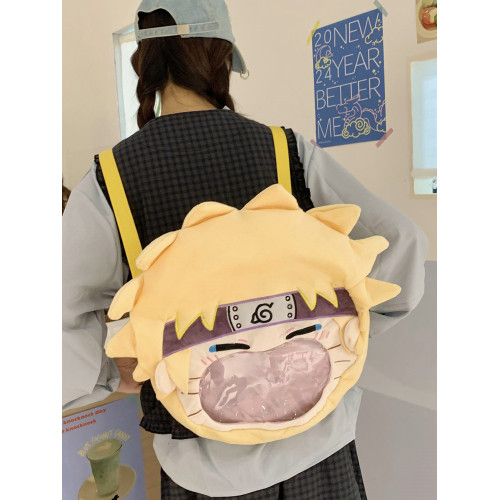 可愛大嘴巴痛包鳴人佐助雙肩包日系二次元後後背包學生書包斜後後背包禮物