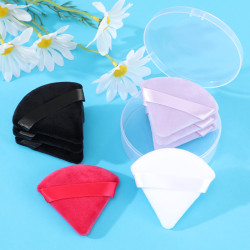 50片裝影樓化妝師專用粉撲散粉蜜粉乾粉撲植絨圓形勾撲粉絨面海綿