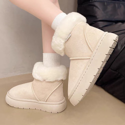東北棉鞋女秋冬季2026新款韓版保暖加絨加厚毛毛絨高筒時尚雪地靴
