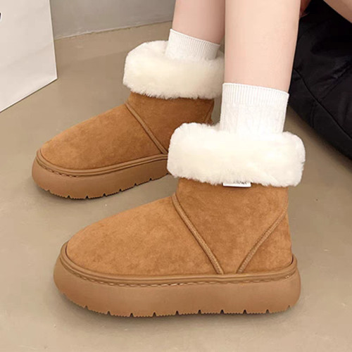 東北棉鞋女秋冬季2026新款韓版保暖加絨加厚毛毛絨高筒時尚雪地靴
