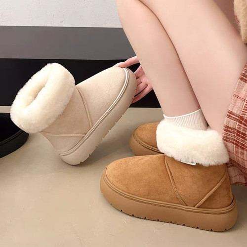 東北棉鞋女秋冬季2026新款韓版保暖加絨加厚毛毛絨高筒時尚雪地靴