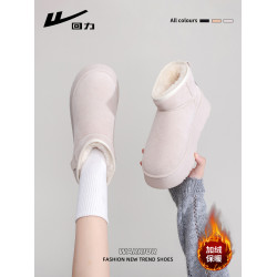 廻力奶呼呼雪地靴女2026冬季新款厚底百搭棉鞋保暖加絨加厚麵包鞋