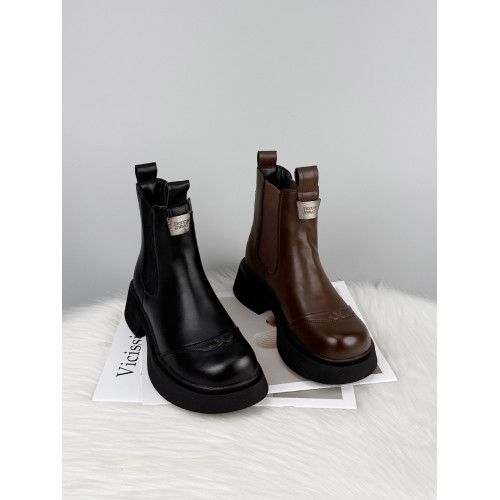 厚底真皮馬丁靴女英倫風百搭顯瘦短靴2025秋冬季新款軟底菸筒單靴