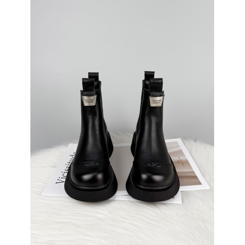 厚底真皮馬丁靴女英倫風百搭顯瘦短靴2025秋冬季新款軟底菸筒單靴