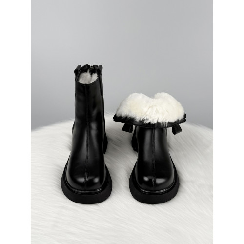 後拉鍊菸筒馬丁棉靴女厚底加絨加厚防寒保暖大棉鞋冬季防滑雪地靴