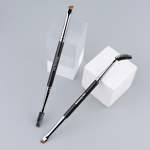 魅仔K178雙頭眉刷可彎曲螺旋睫毛刷扁頭刀鋒眼線刷掃眉眼部化妝刷