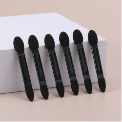 50支袋裝雙頭海綿眼影棒刷可攜式迷你眼部化妝刷遮瑕眼影棒美妝工具