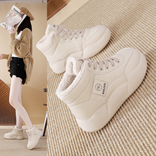 東北雪地靴女2025冬季新款加絨保暖防滑短靴厚底抗寒高幫大棉鞋子