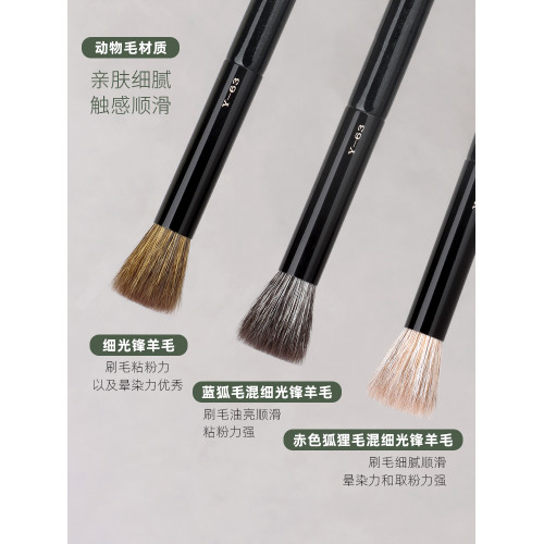 魅仔Y63小號點彩刷腮紅暈染高光提亮刷侷部定妝動物毛迷你化妝刷