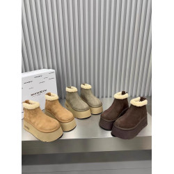 歐洲站爆款厚底雪地靴女款2025新款加絨加厚小個子增高勃肯棉鞋子